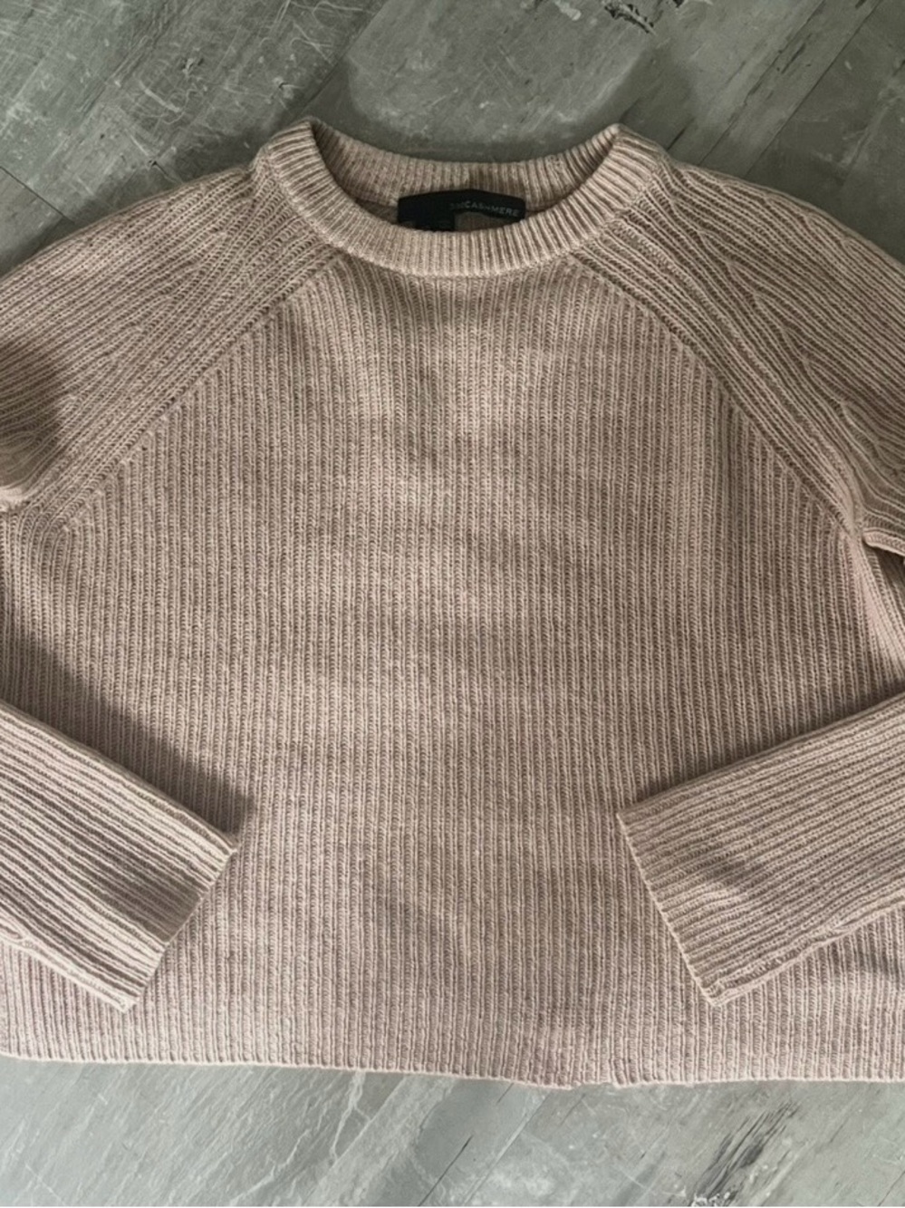 360 Cashmere Ribbed Crewneck Sweater in Light pink Sz XS